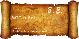 Béda Erik névjegykártya
